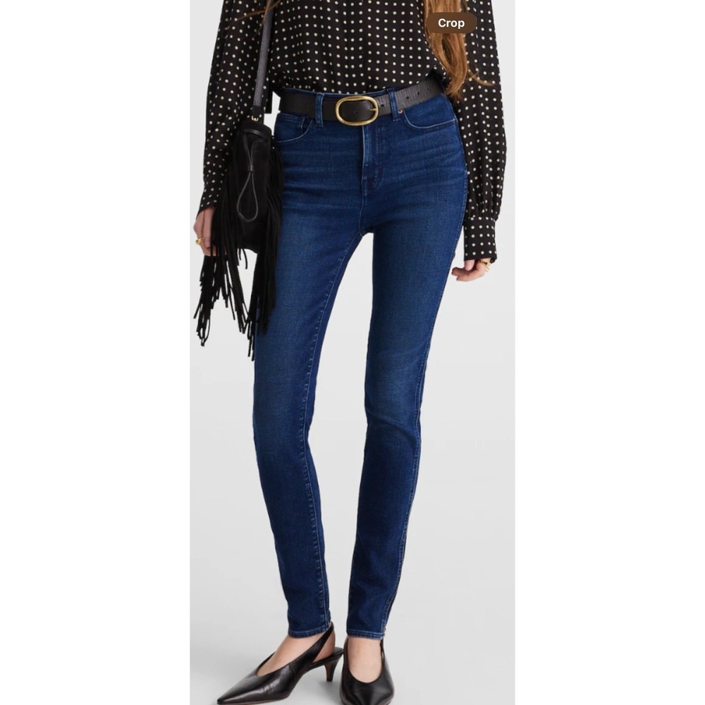 Madewell 10" High Rise Skinny Jeans Womens 28 Dark Blue Wash Denim Stretch